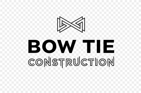 Bowtie Construction logo Stacked 2 Black on Transparent